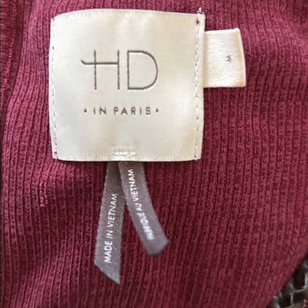 ANTHROPOLOGIE HD IN PARIS RIBBED RASPBERRY CROPPED JUMPSUIT W RIBBON TIE SZ M - Picture 10 of 10